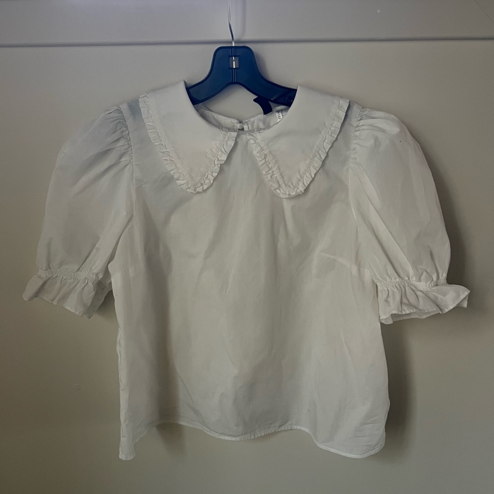 H&M White top with Peter Pan Collar